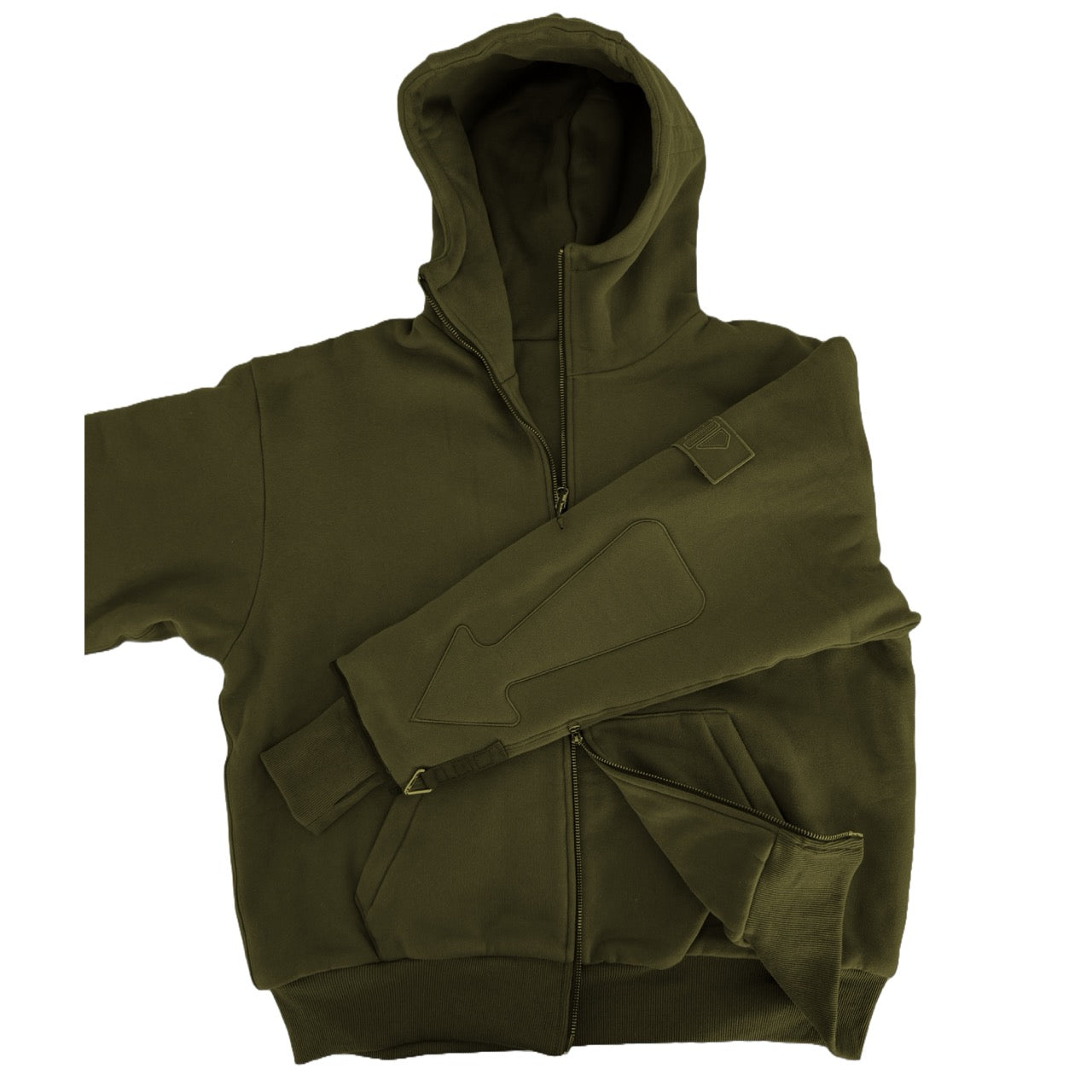 ARROW PADDED Double Layered Hoodie : OLIVE GREEN