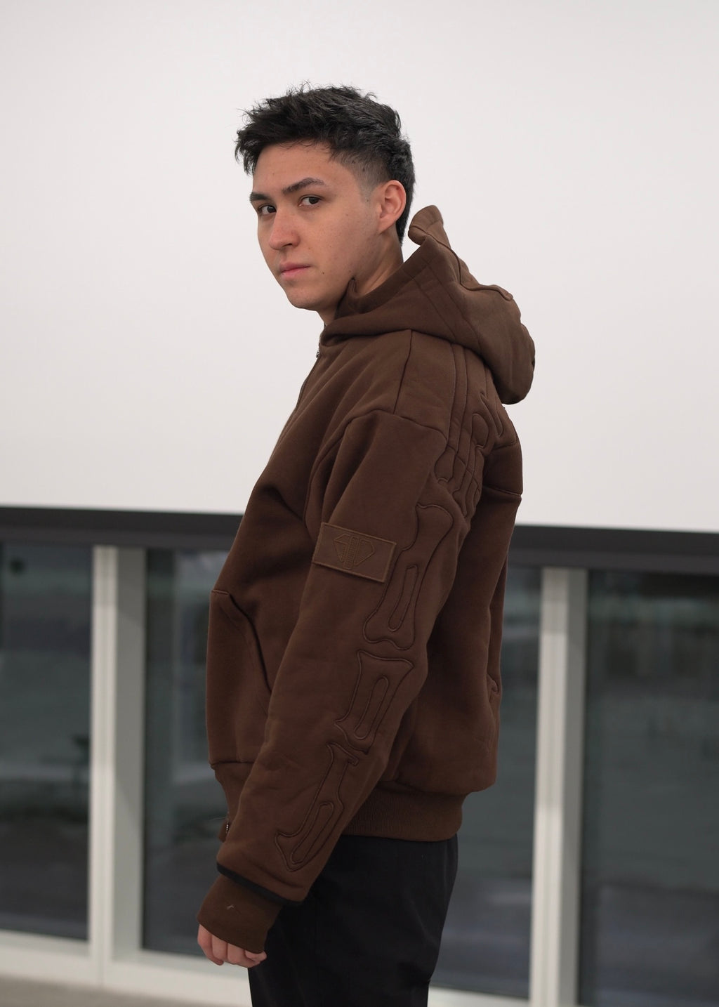 SKELETON PADDED Double Layered Hoodie : BUTTER YELLOW