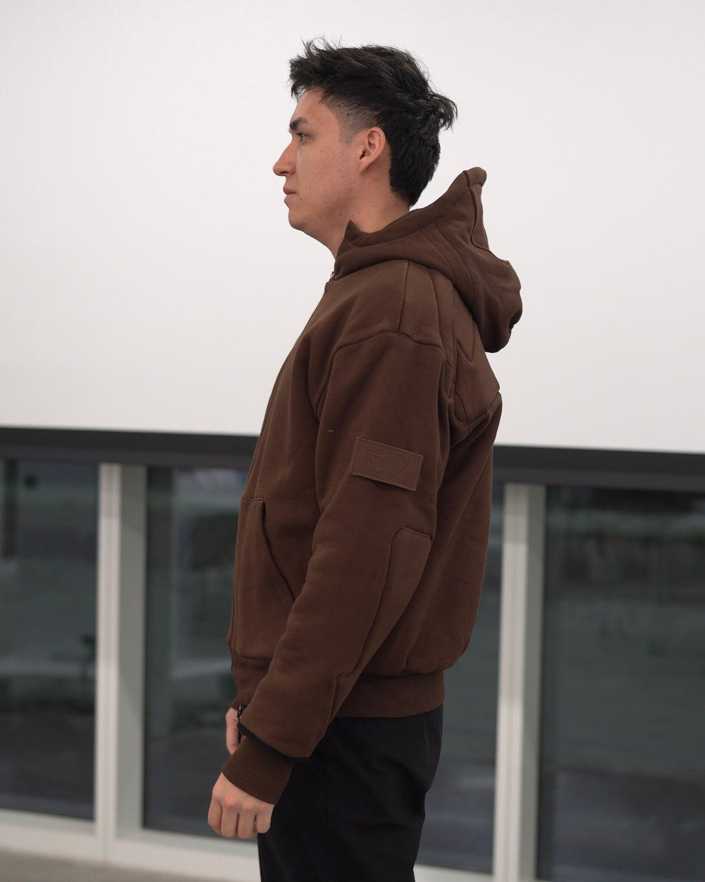 ARROW PADDED Double Layered Hoodie : OLIVE GREEN