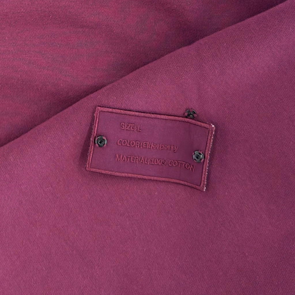 1/4 ZIP Double Layered Hoodie : BERRY