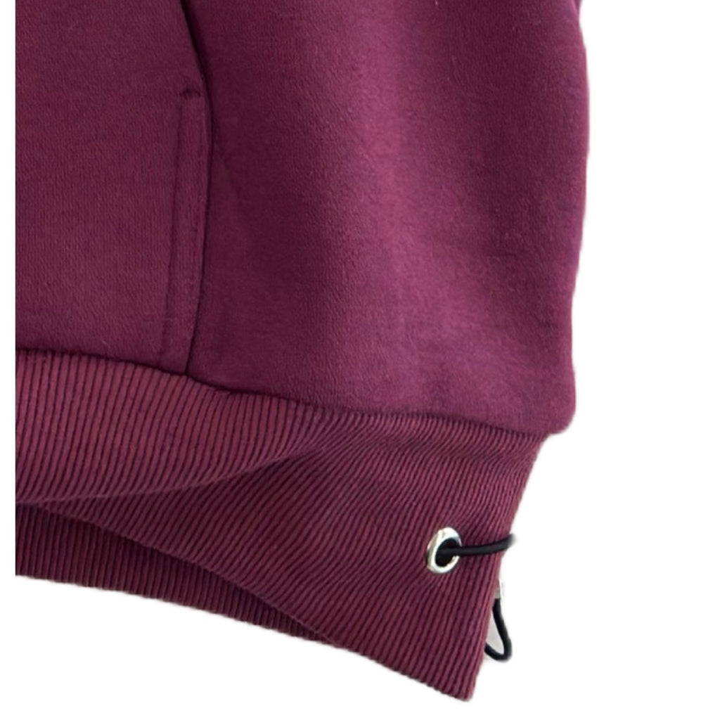 1/4 ZIP Double Layered Hoodie : BERRY