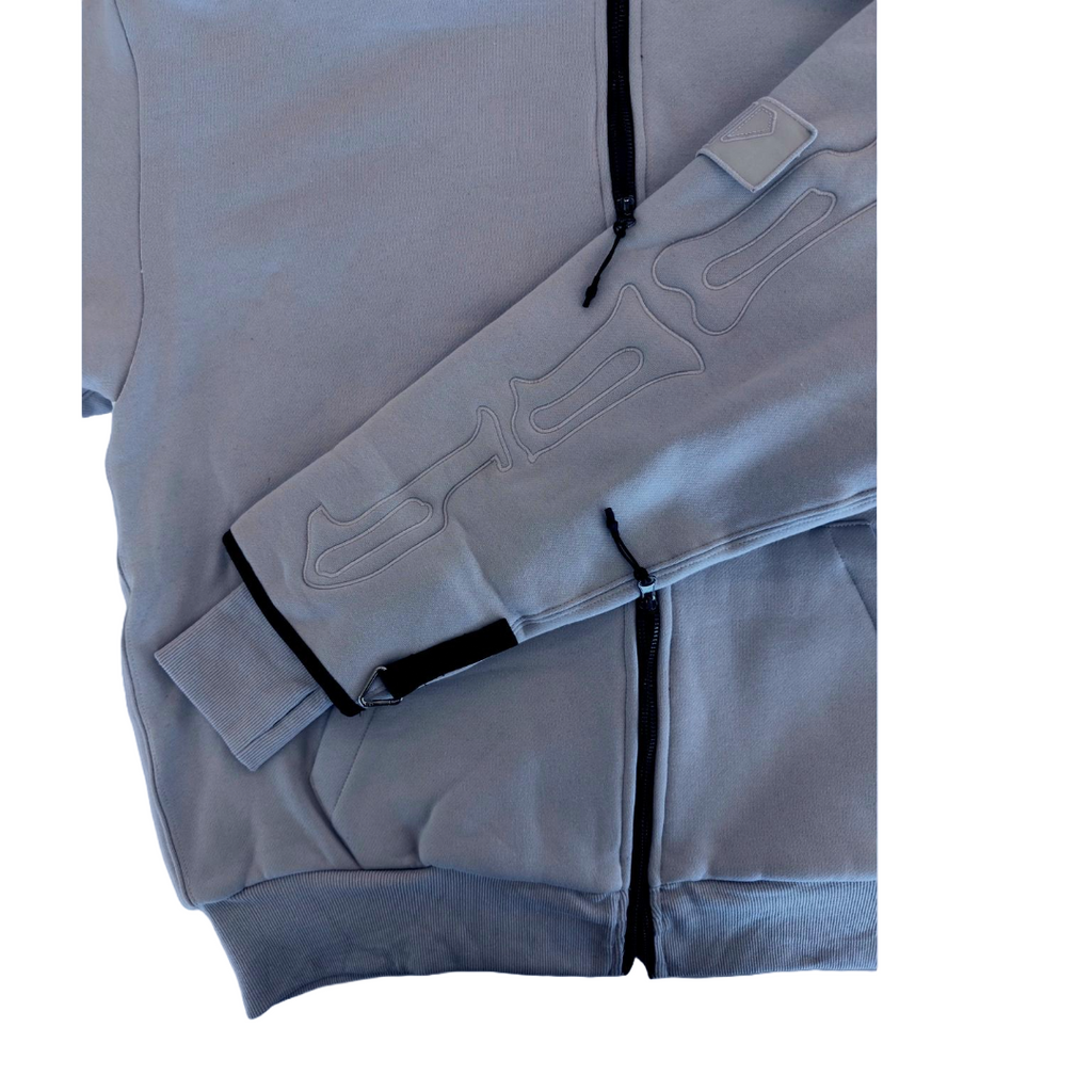SKELETON PADDED Double Layered Hoodie : BLUE