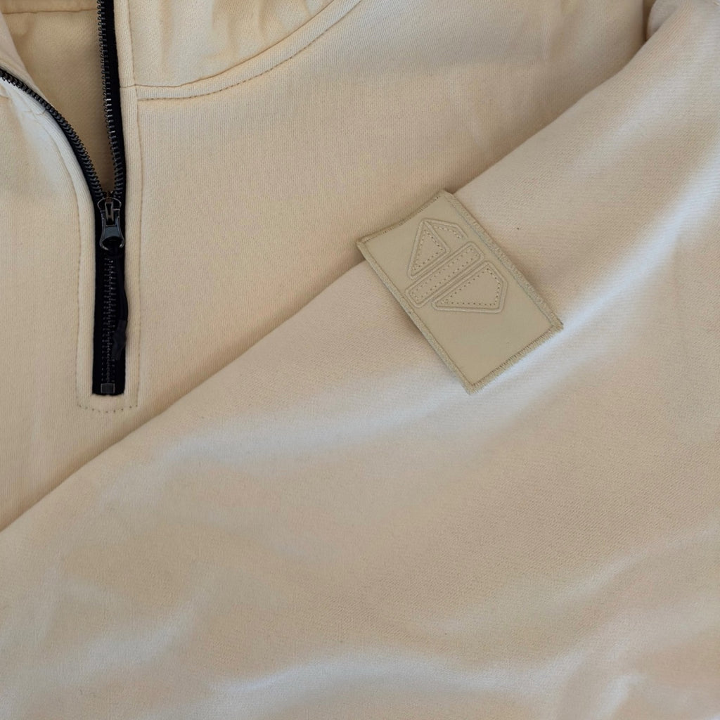 1/4 ZIP Double Layered Hoodie : BUTTER YELLOW