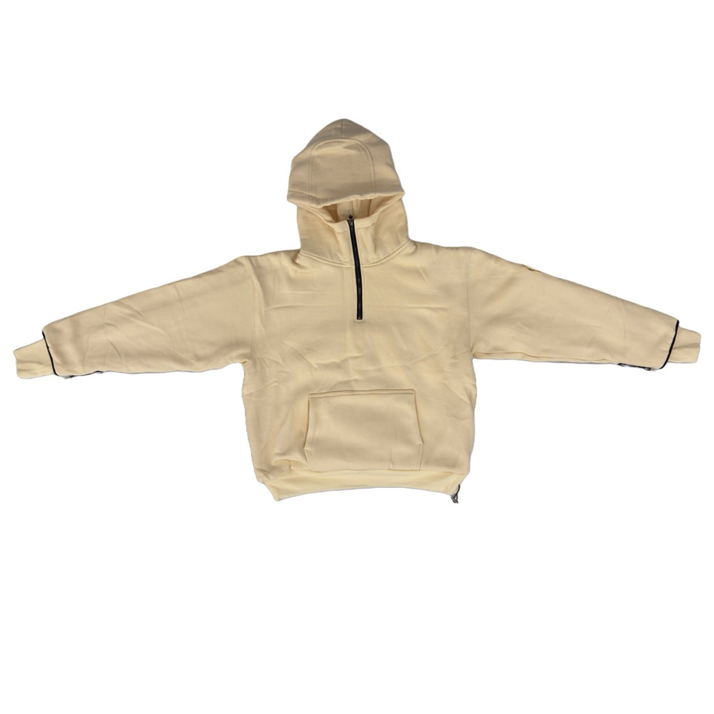 1/4 ZIP Double Layered Hoodie : BUTTER YELLOW