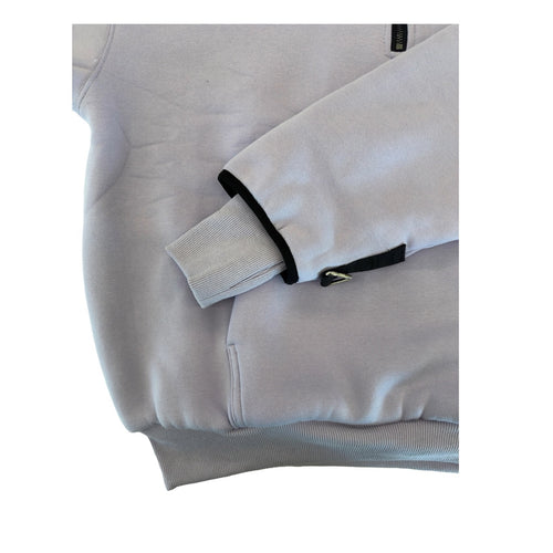 1/4 ZIP Double Layered Hoodie : LILAC