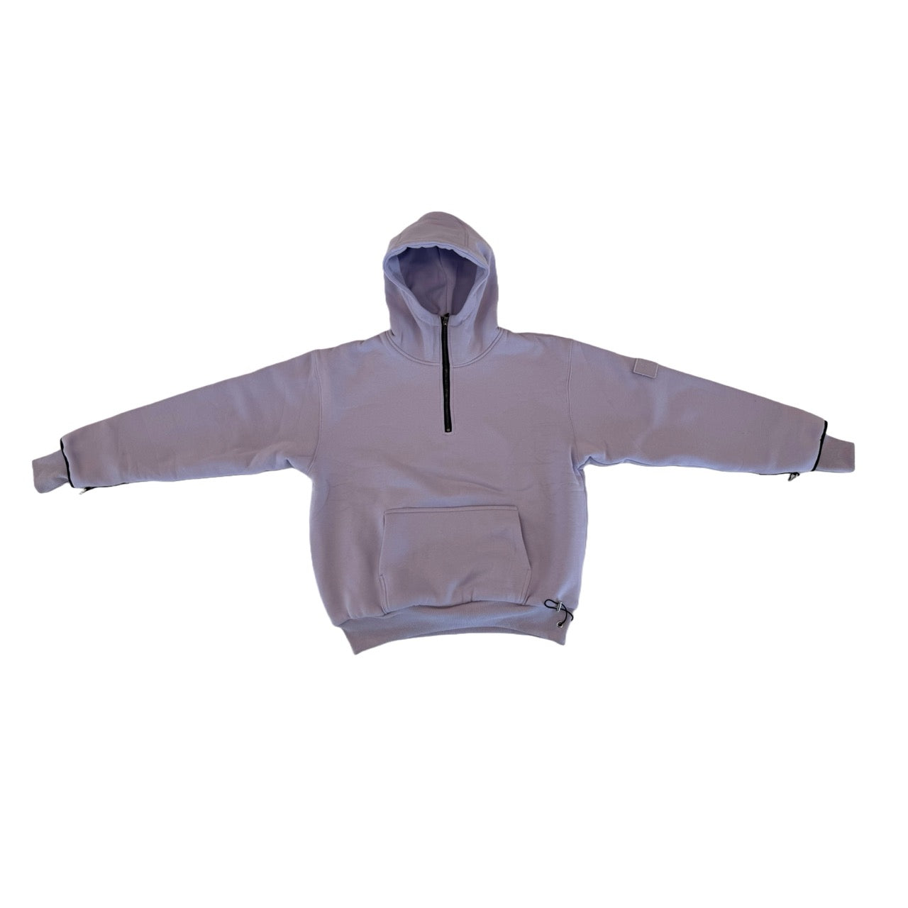 1/4 ZIP Double Layered Hoodie : LILAC